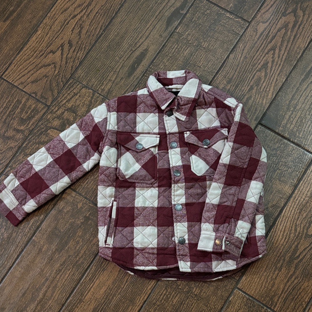 Silver Jeans Red and White Plaid Button Down Shirt